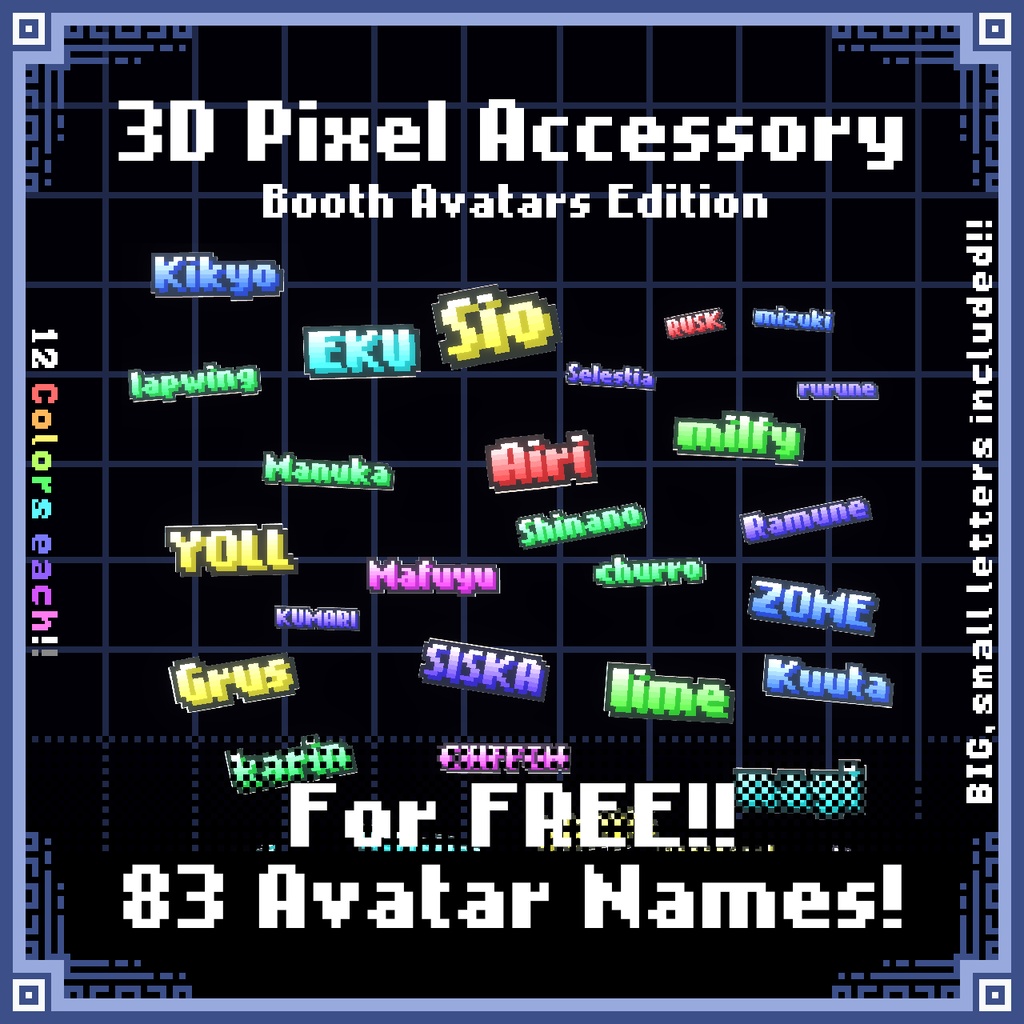 3DPixelAccessory BoothAvatarsEdition
