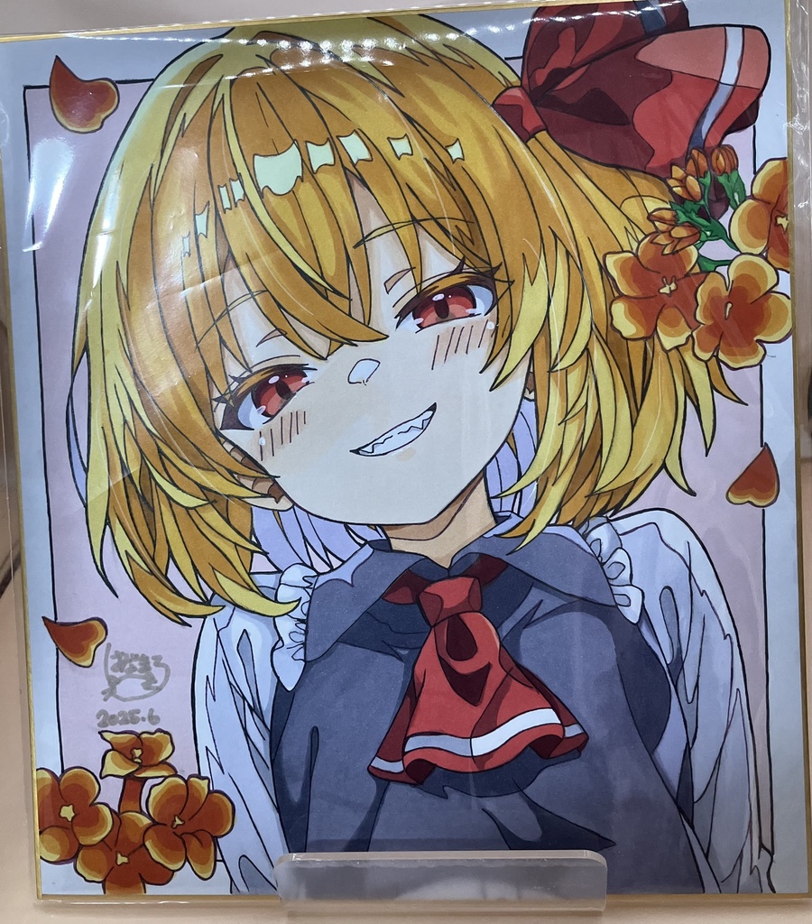 東方Project  ルーミア 色紙原画 1点物