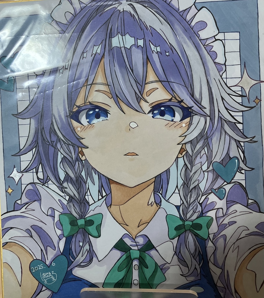 十六夜咲夜 東方Project 東方プロジェクト 色紙原画 一点物