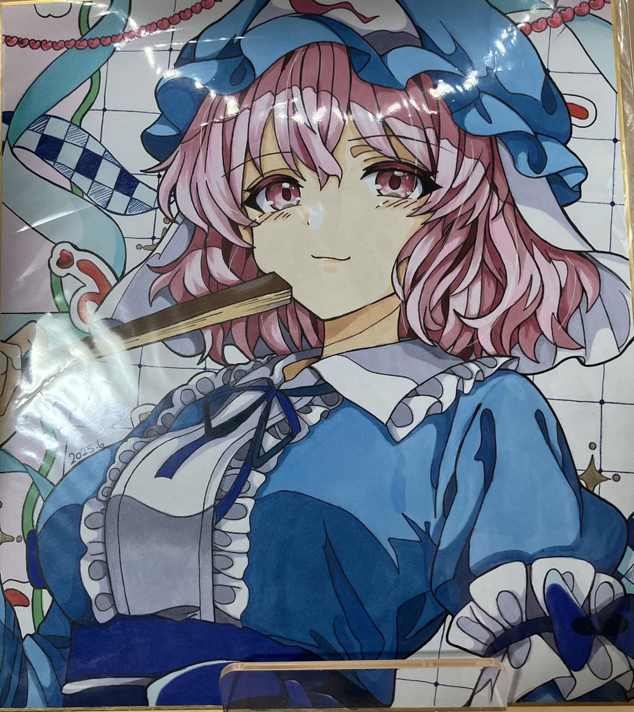 西行寺幽々子 東方プロジェクト 東方Project 色紙原画 一点物