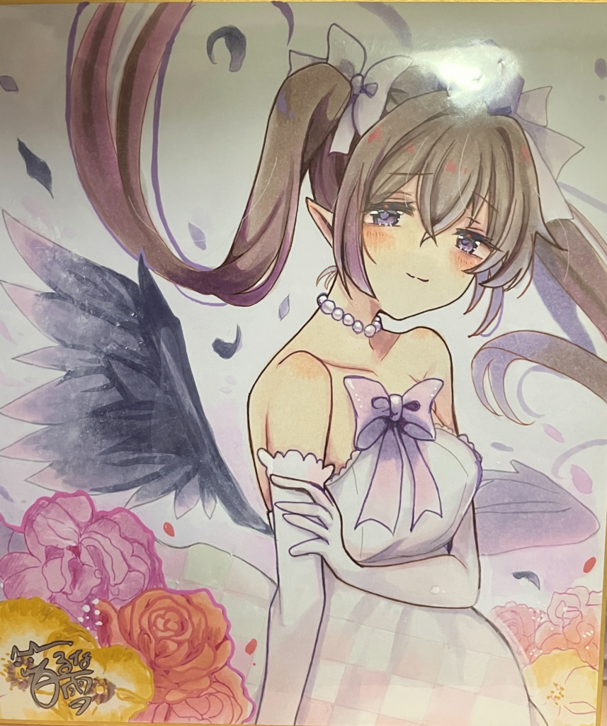 ☆東方project 手書き色紙 姫海棠はたて 花嫁衣裳☆