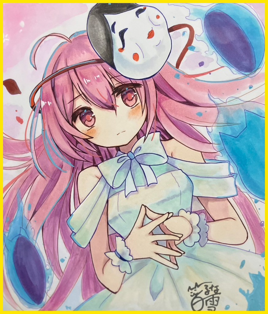 ☆東方project 手書き色紙 奉こころ☆