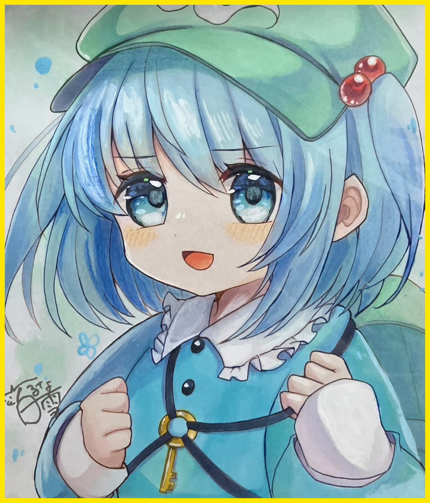 ☆東方project 手書き色紙 河城にとり☆