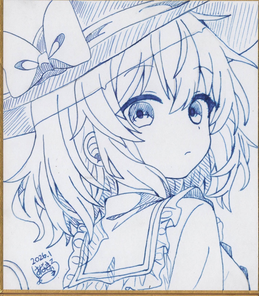 ☆東方project 手書き色紙 モノクロ 古明地こいし☆