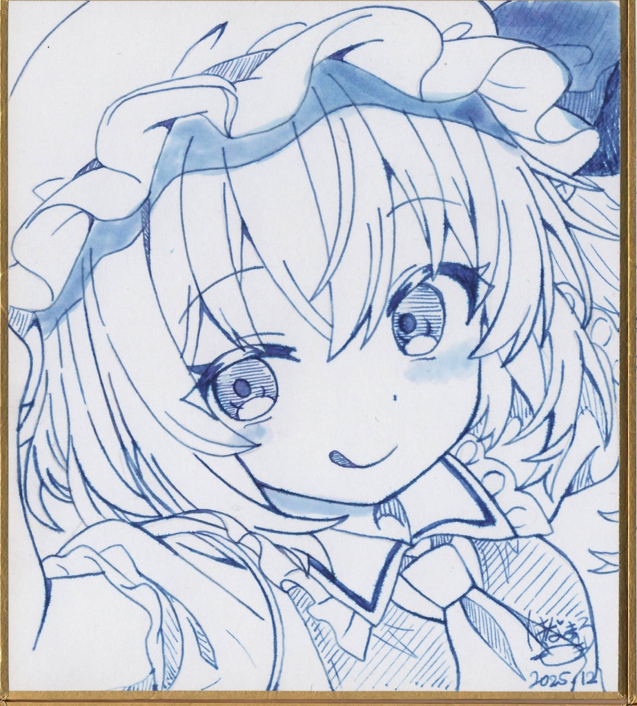 ☆東方project モノクロ 手書き小色紙 フランドール・スカーレット☆