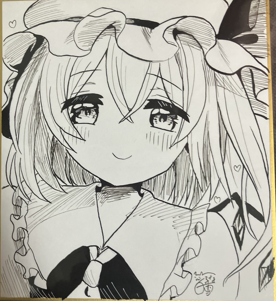 ☆東方project モノクロ 手書き小色紙 フランドール・スカーレット☆