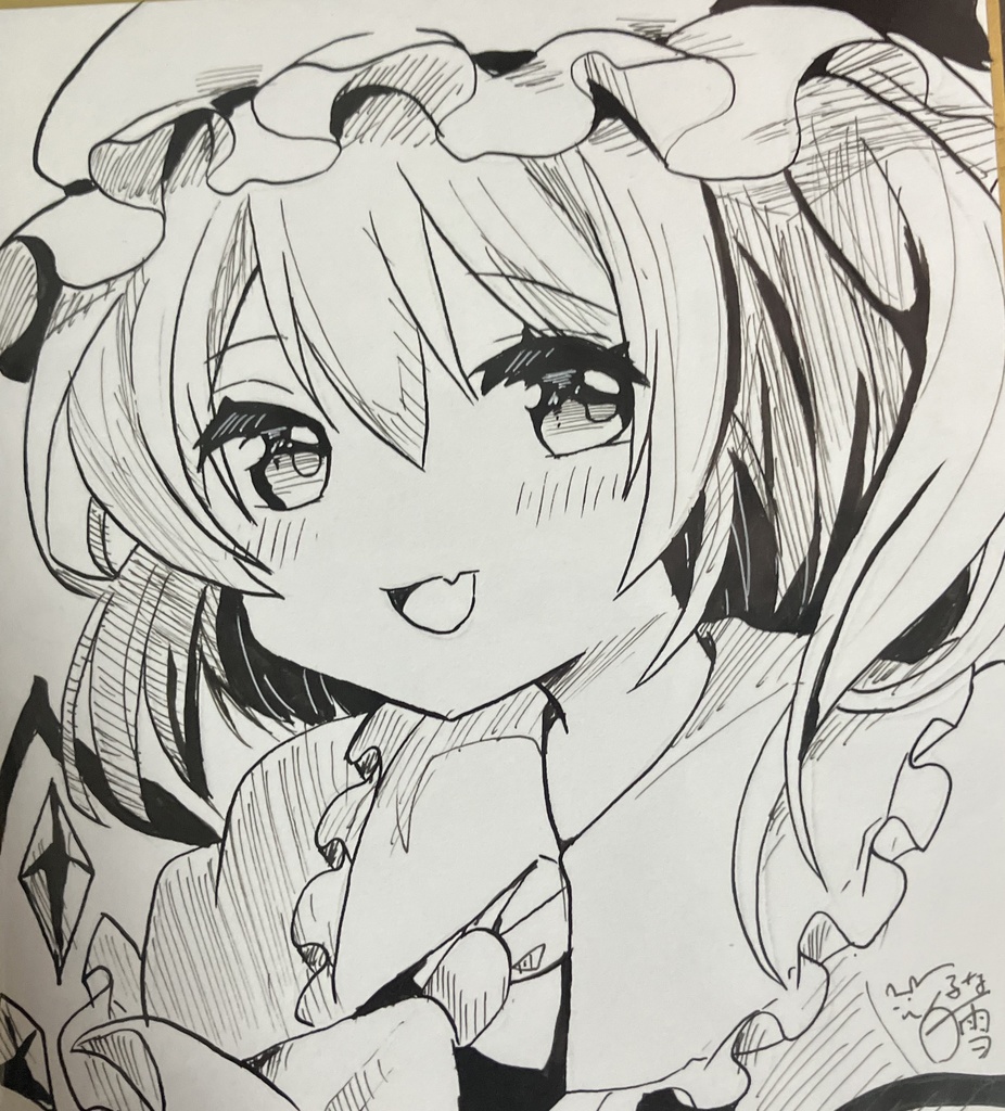 ☆東方project モノクロ 手書き小色紙 フランドール・スカーレット☆