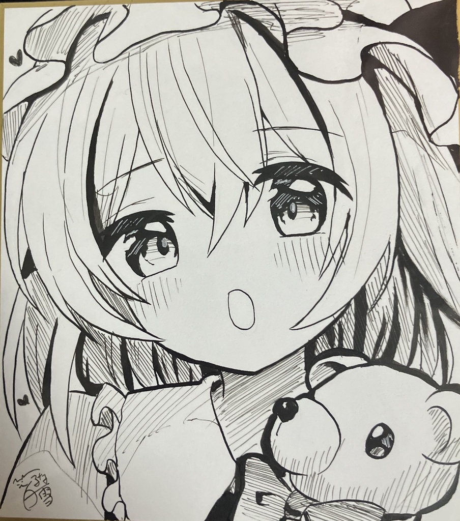 ☆東方project モノクロ 手書き小色紙 フランドール・スカーレット☆