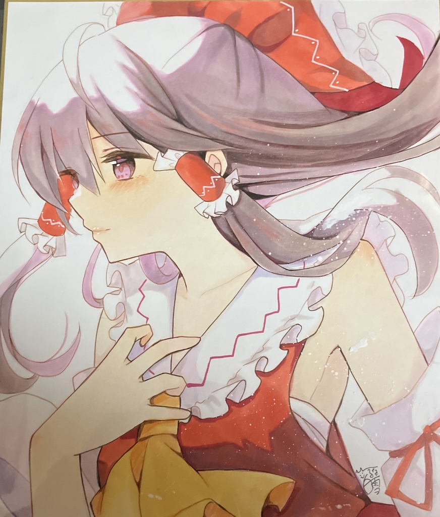 ☆東方project 手書き中色紙 通常衣装 博麗霊夢☆