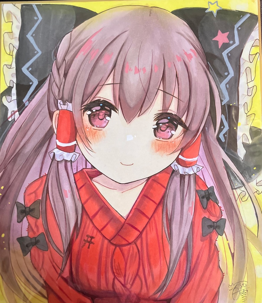 ☆東方project 手書き中色紙 特別衣装 博麗霊夢☆