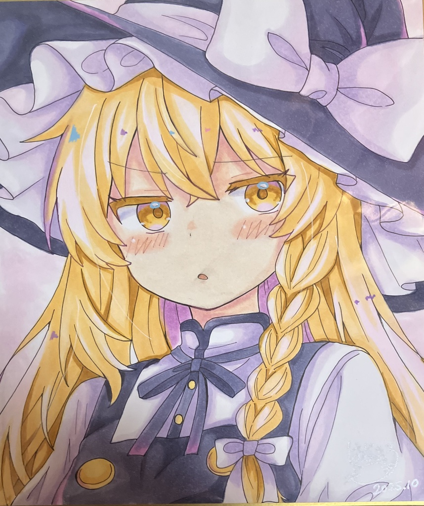 ☆東方project 手書き中色紙 通常衣装 霧雨魔理沙☆