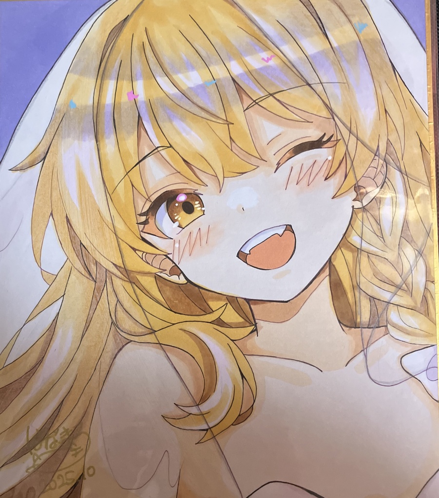 ☆東方project 手書き中色紙 特別衣装 霧雨魔理沙☆