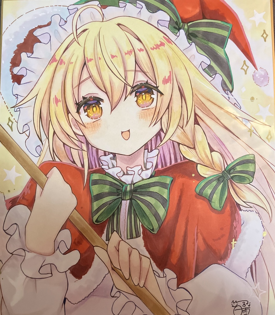 ☆東方project 手書き中色紙 特別衣装 霧雨魔理沙☆