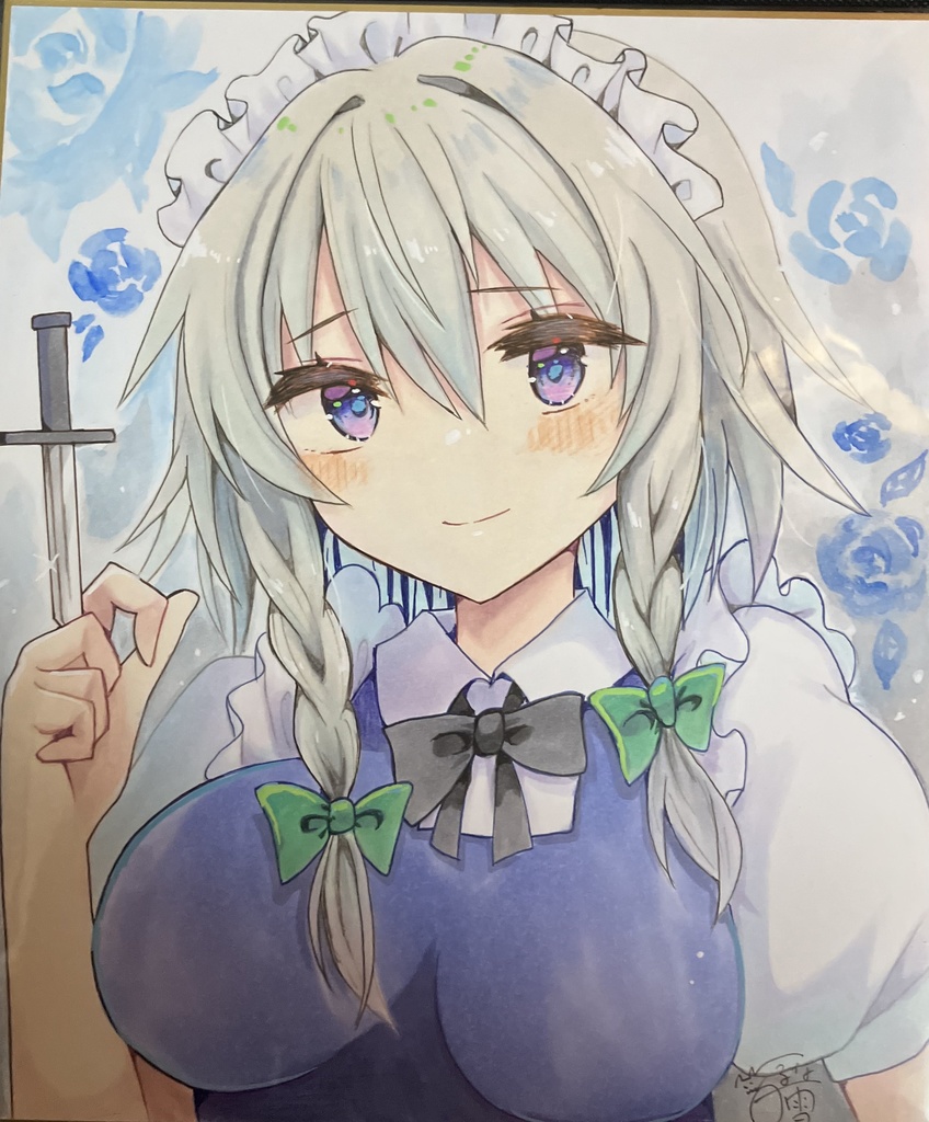 ☆東方project 手書き中色紙  十六夜咲夜☆