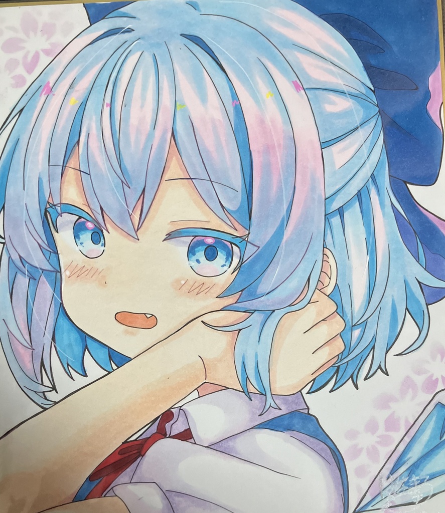 ☆東方project 手書き中色紙  チルノ☆