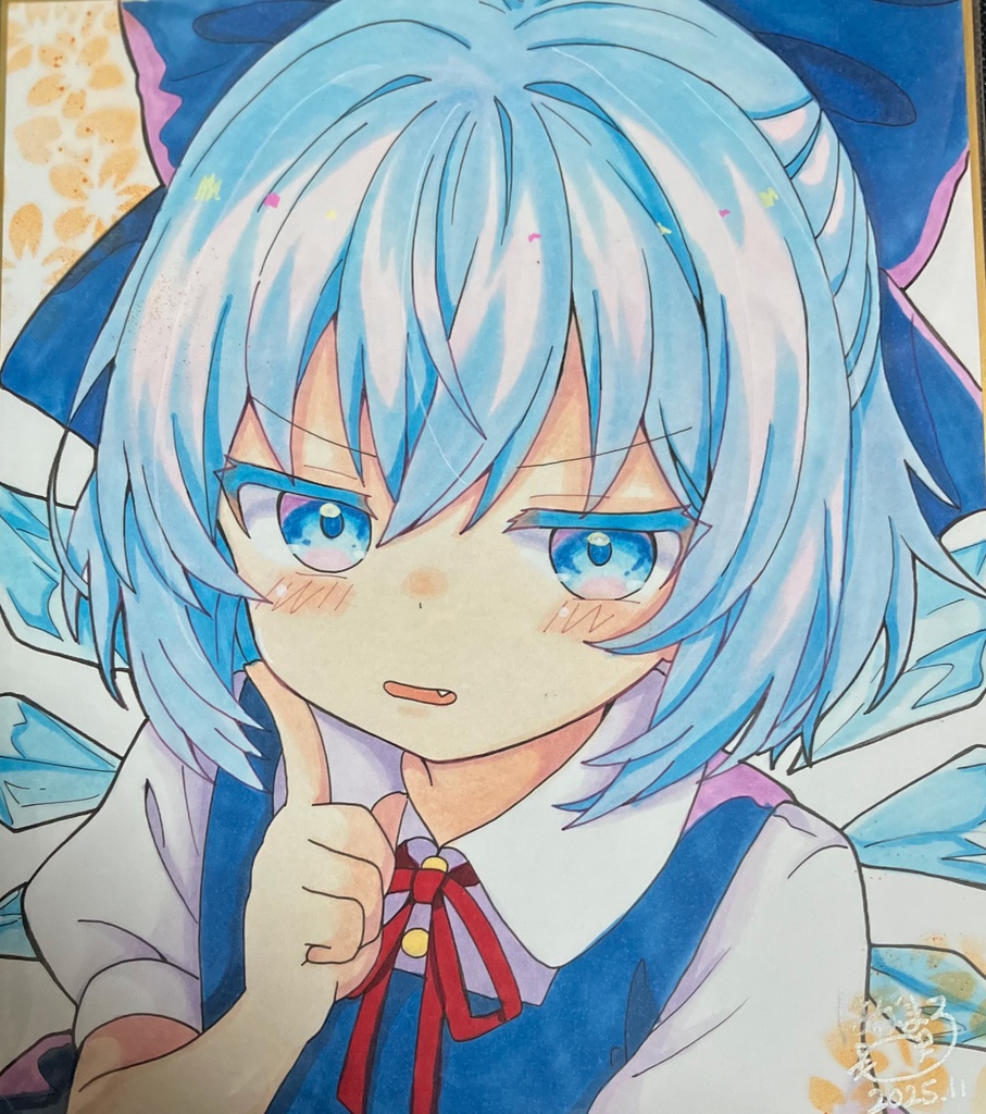 ☆東方project 手書き中色紙 チルノ☆