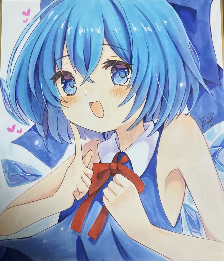 ☆東方project 手書き中色紙 チルノ☆