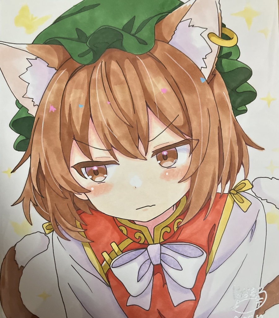 ☆東方project 手書き中色紙 橙☆