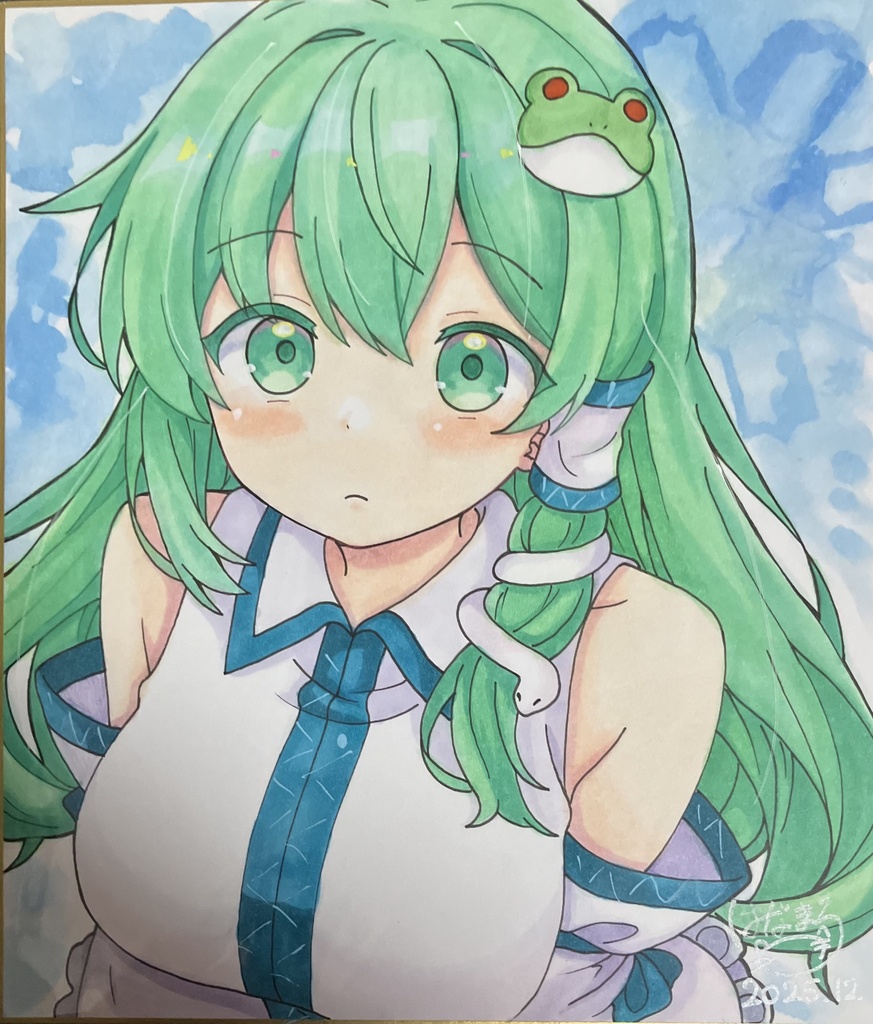 ☆東方project 手書き中色紙 東風谷早苗☆