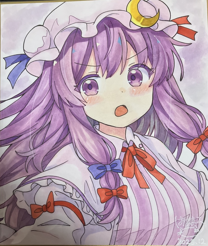 ☆東方project 手書き中色紙 パチュリ・ノーレッジ☆