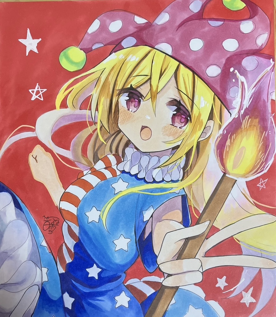 ☆東方project 手書き色紙 クラウンピース ☆
