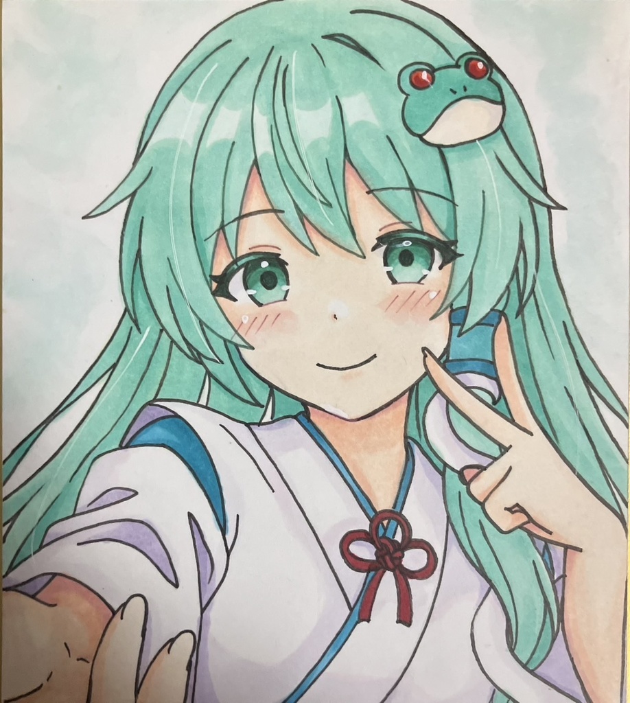 ☆東方project 手書き色紙 東風谷早苗 ☆