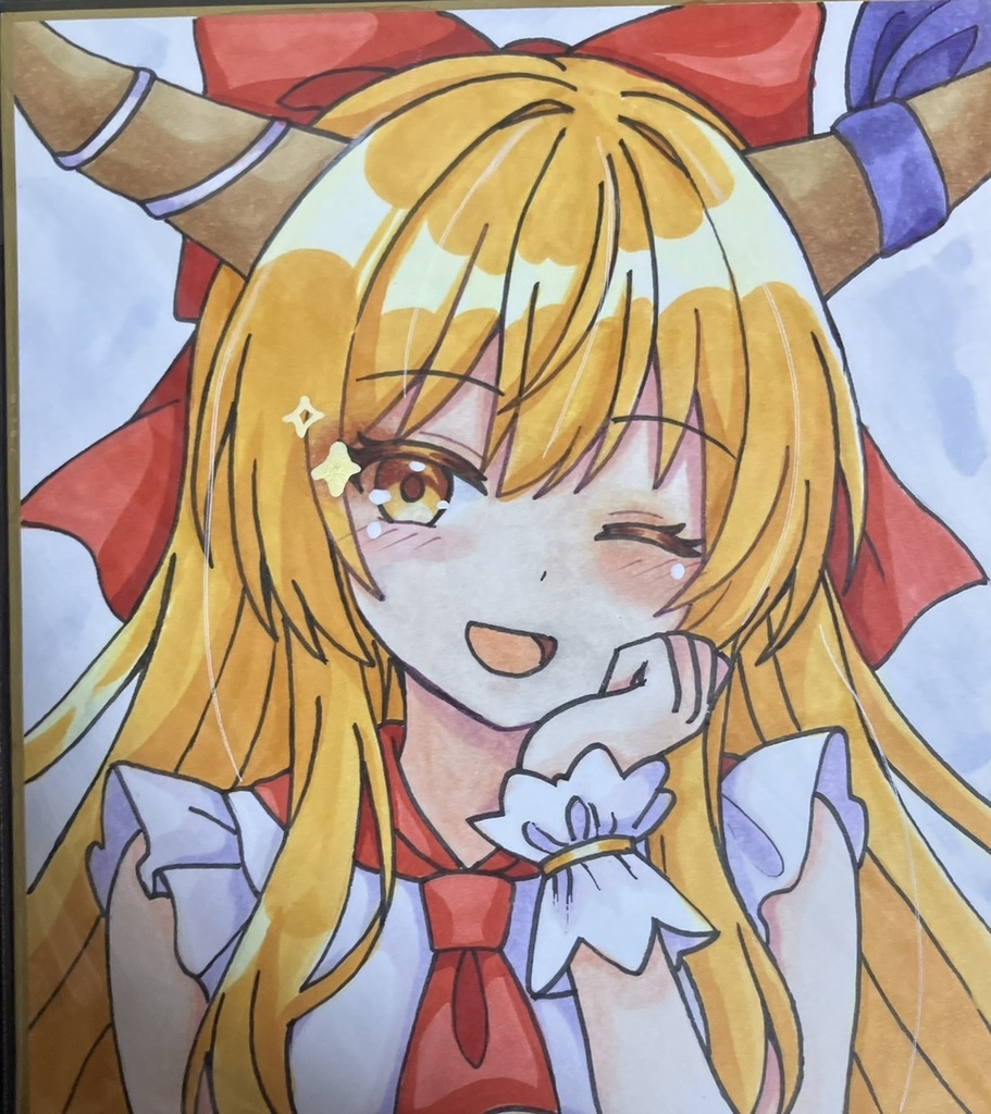 ☆東方project 手書き色紙 伊吹萃香 ☆