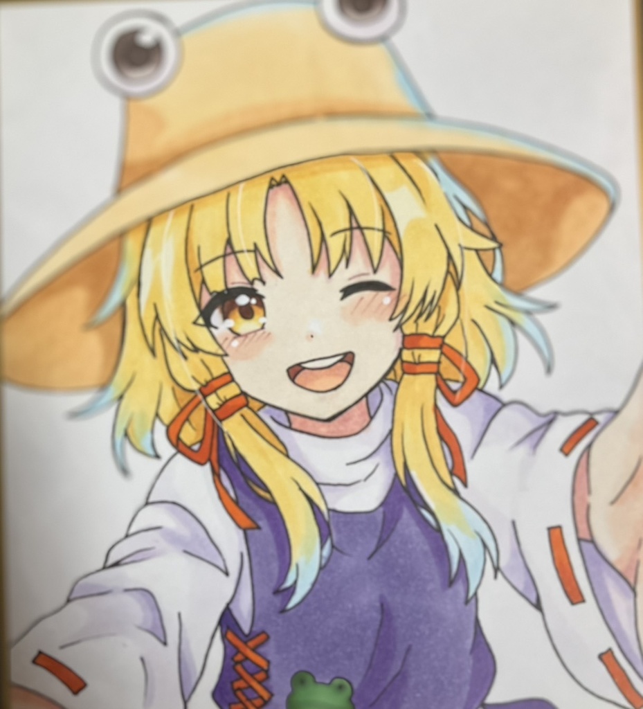 ☆東方project 手書き色紙 洩矢諏訪子 ☆