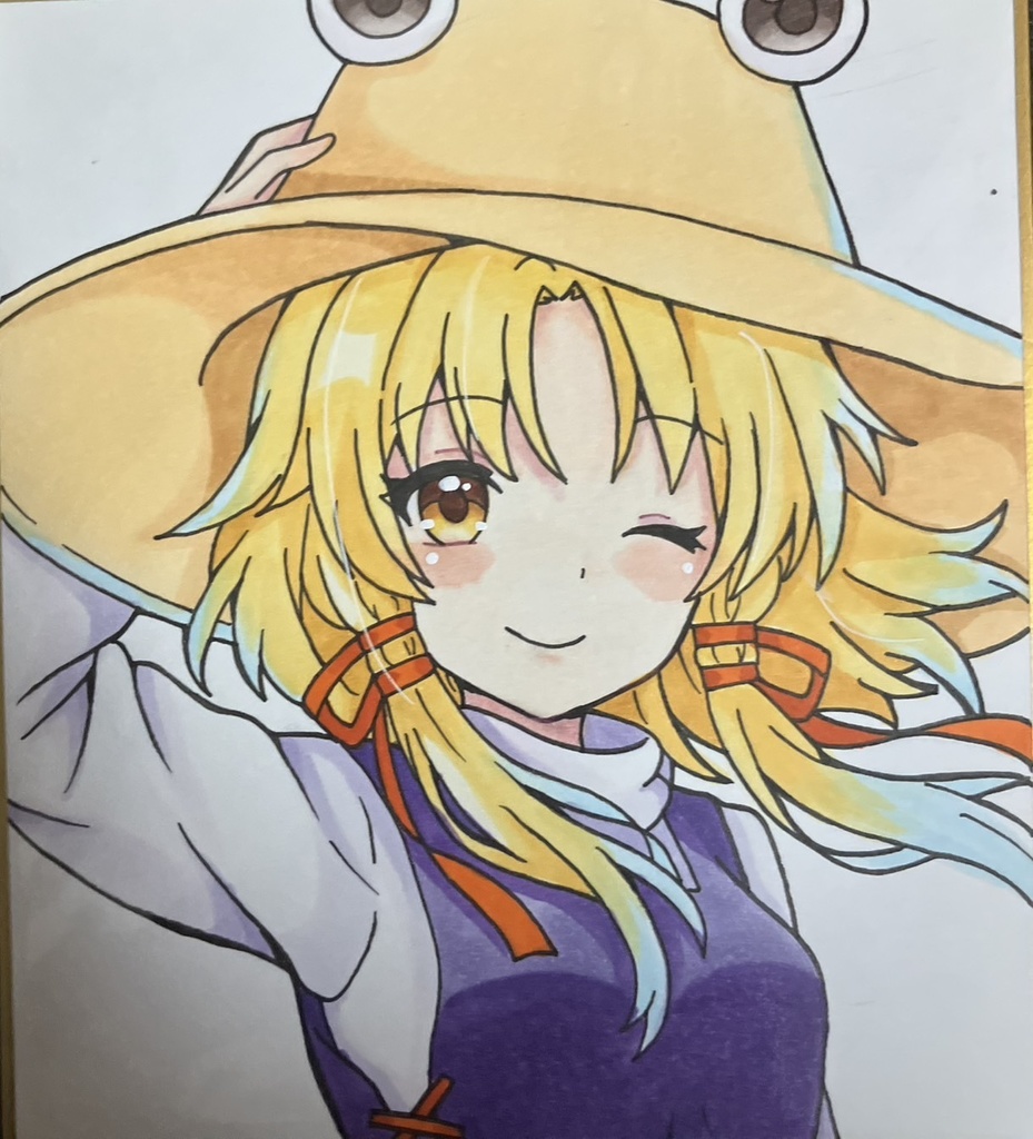 ☆東方project 手書き色紙 洩矢諏訪子 ☆