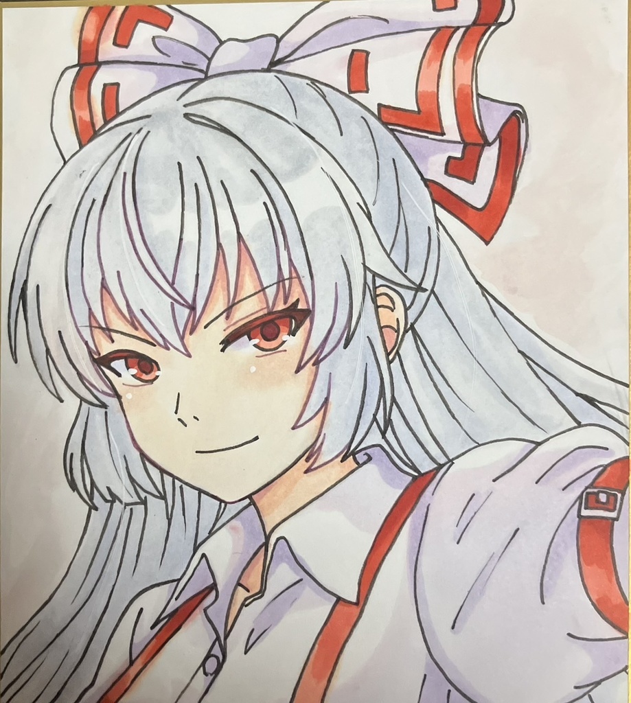 ☆東方project 手書き色紙 藤原妹紅 ☆