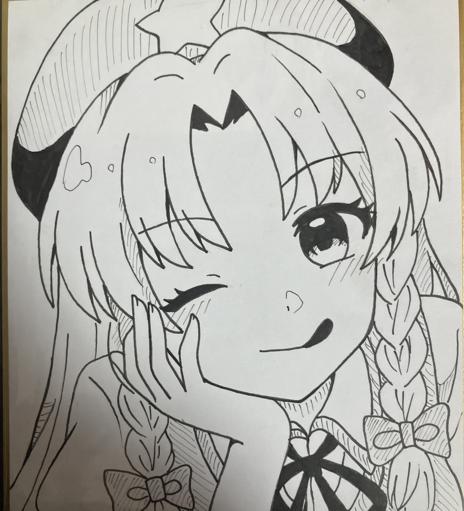 ☆東方project 手書き色紙 紅美鈴 ☆