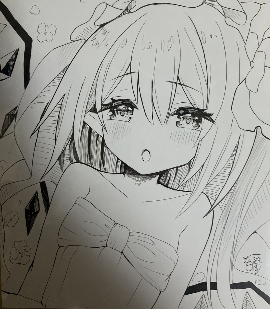 東方project  手書き中色紙 フランドール・スカーレット