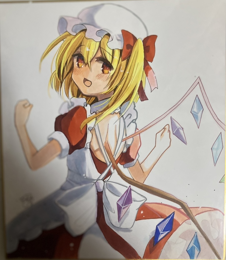 東方project  手書き中色紙 フランドール・スカーレット