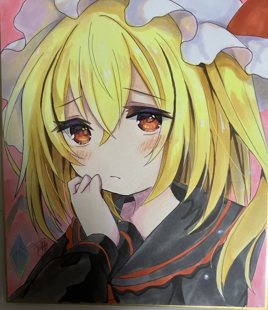 東方project  手書き中色紙 フランドール・スカーレット