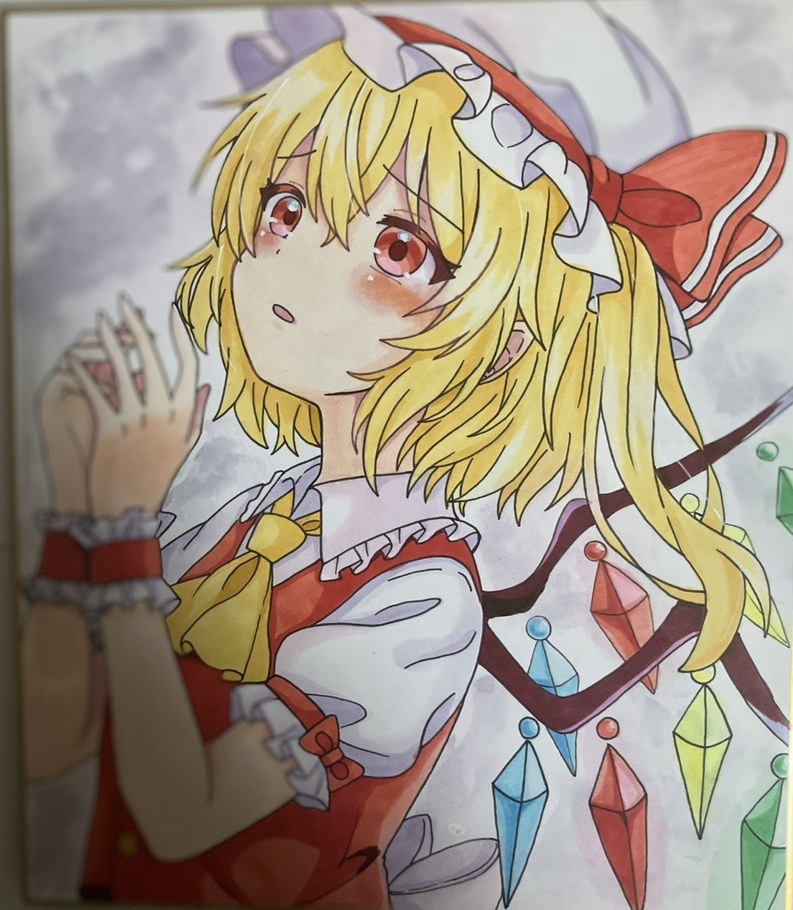 東方project  手書き中色紙 フランドール・スカーレット