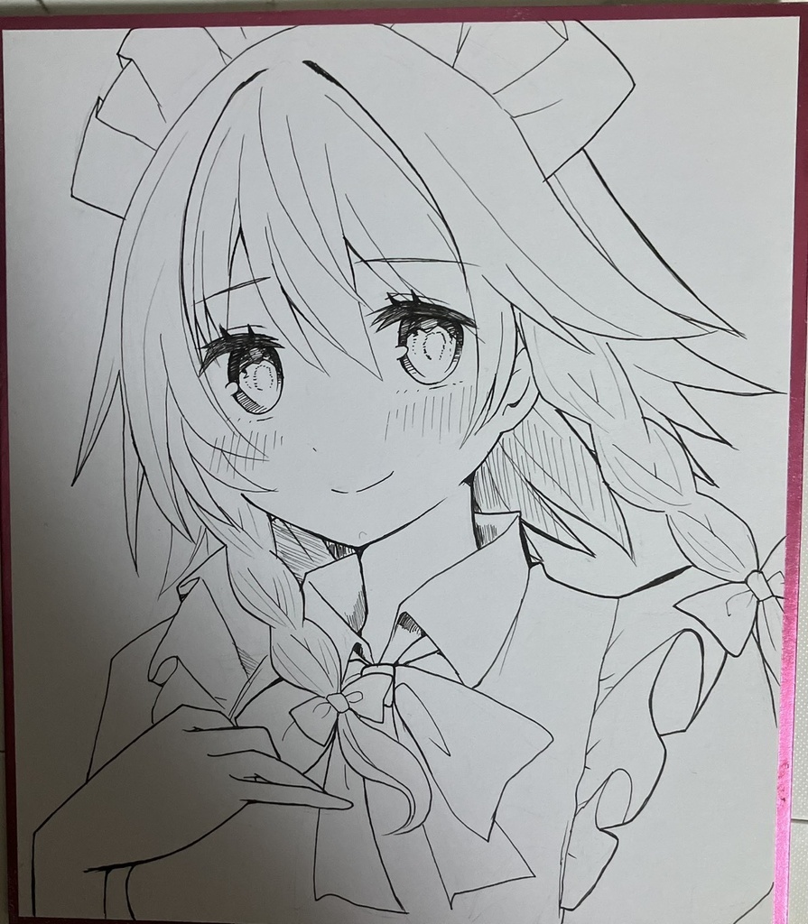東方project  手書き中色紙 十六夜咲夜