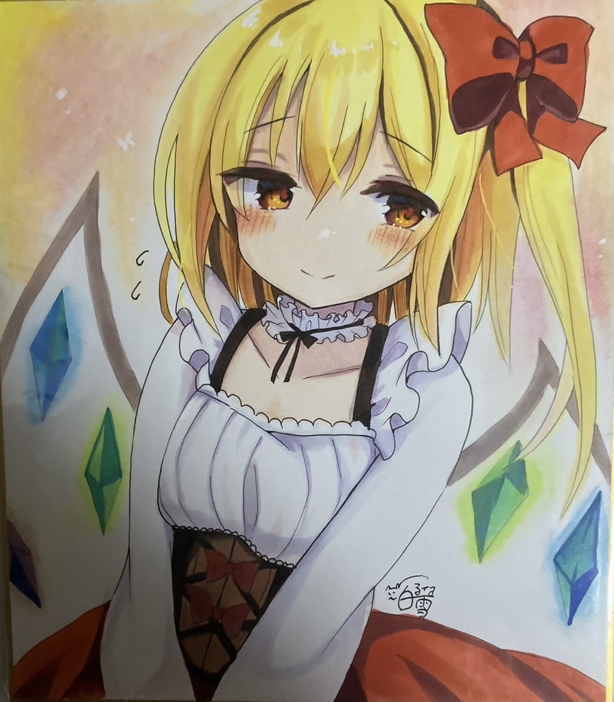 東方project  手書き中色紙 フランドール・スカーレット