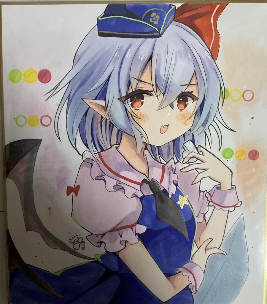 東方project  手書き中色紙 レミリア・スカーレット