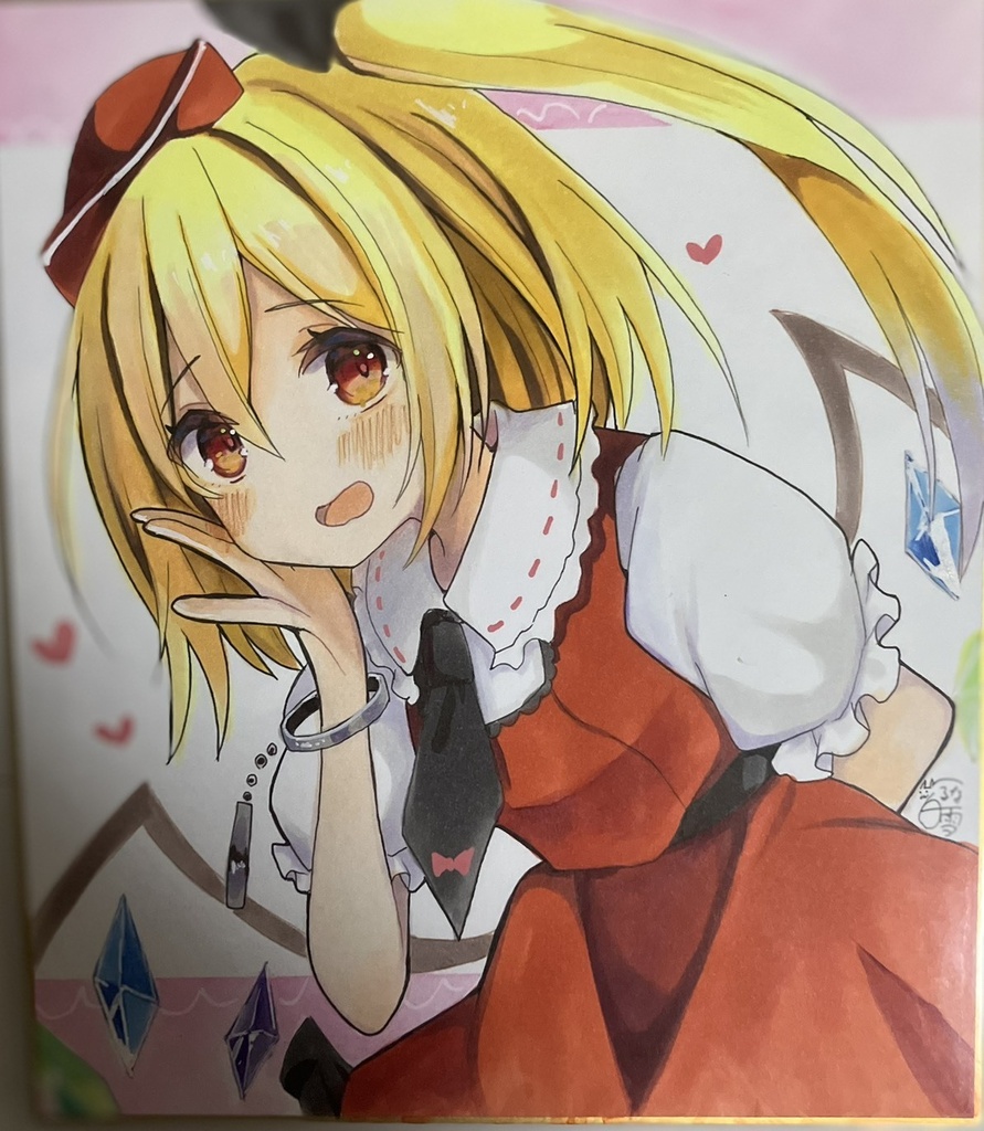 東方project  手書き中色紙 フランドール・スカーレット