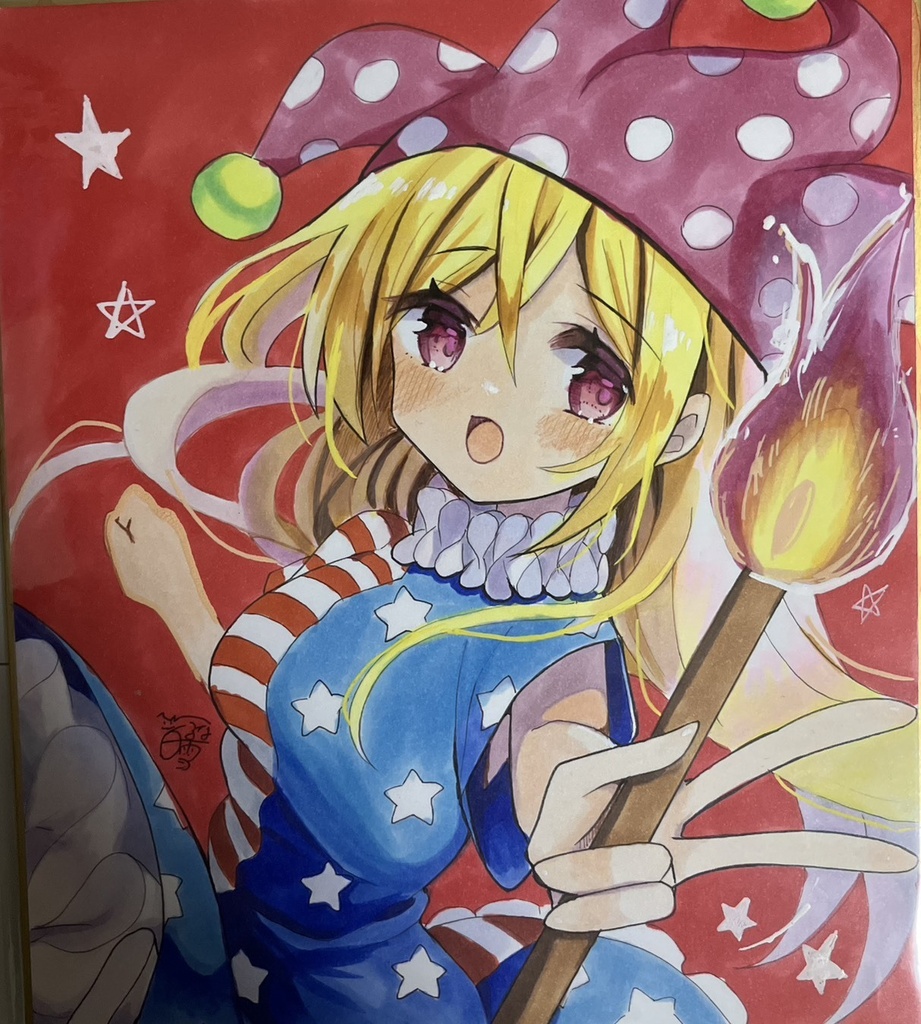 東方project 手書き中色紙 クラウンピース