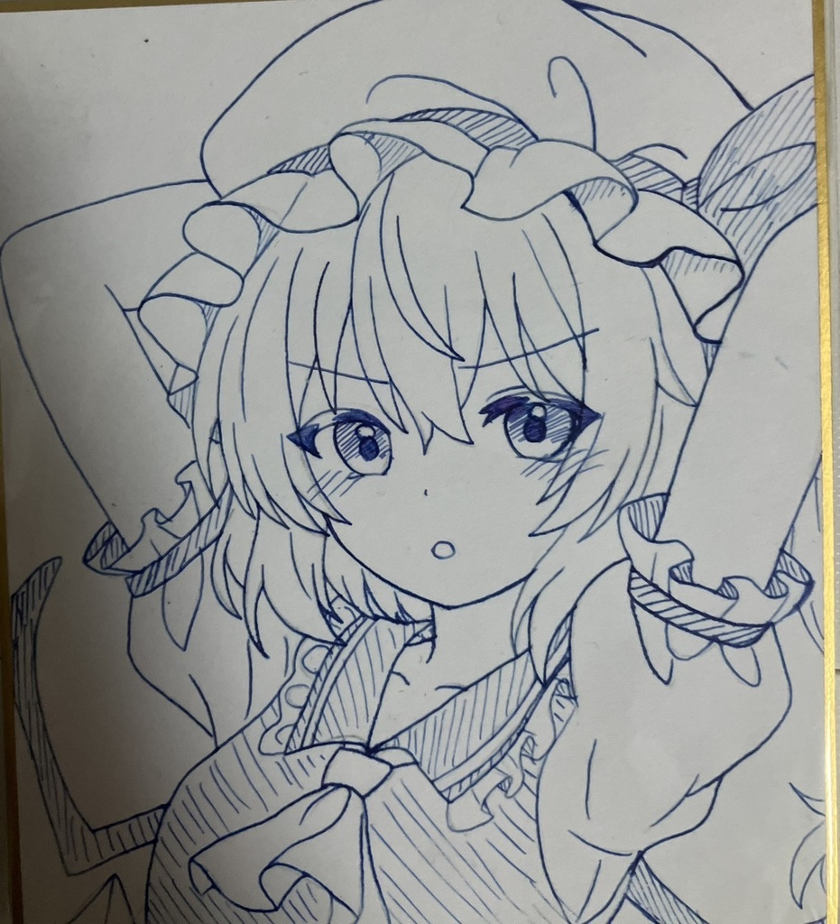 東方project  手書き小色紙 レミリア・スカーレット