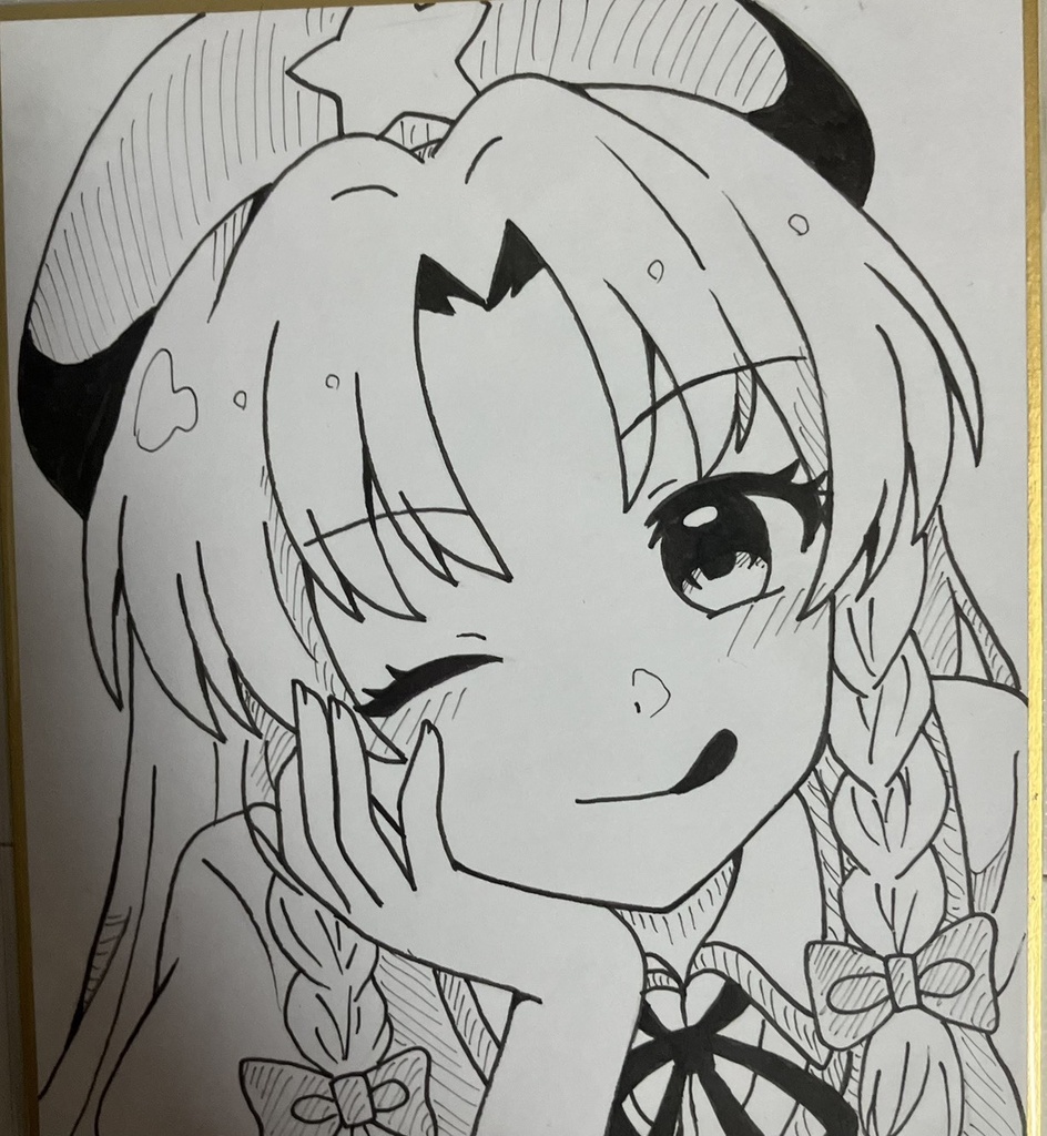 東方project  手書き小色紙 紅美鈴