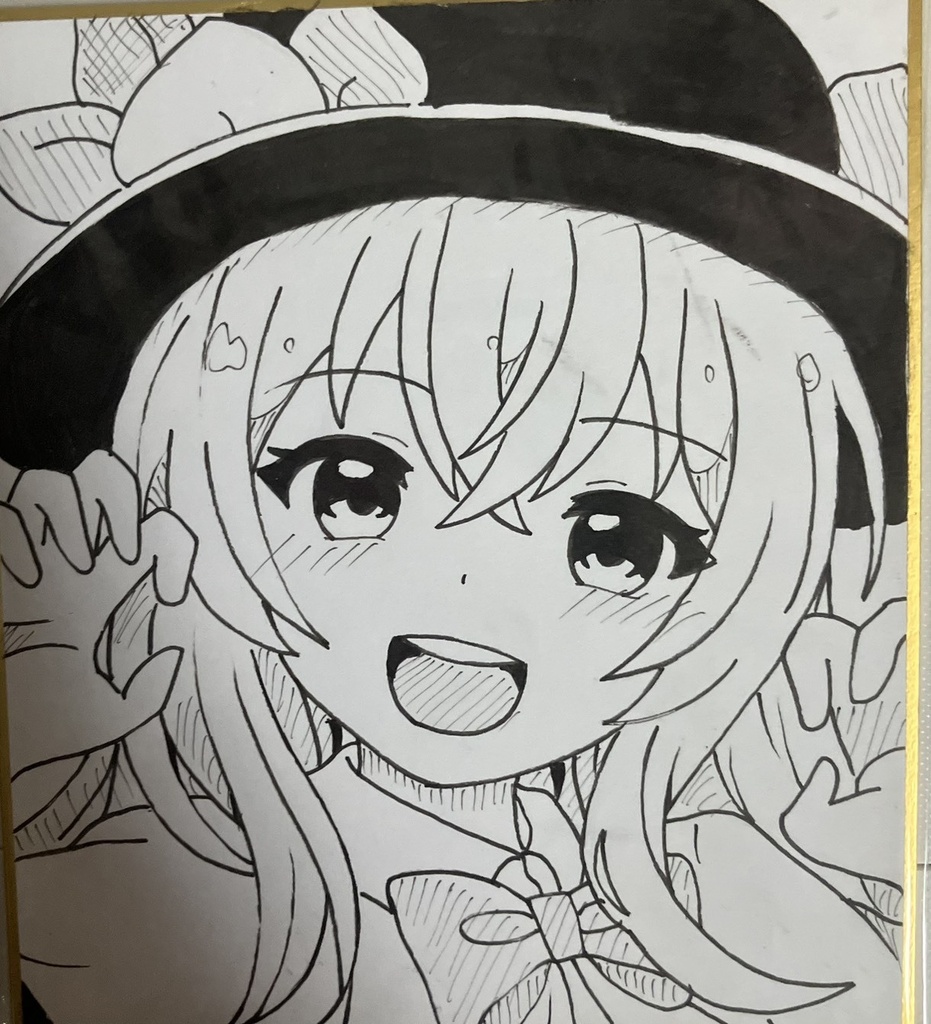 東方project  手書き小色紙 比那名居天子