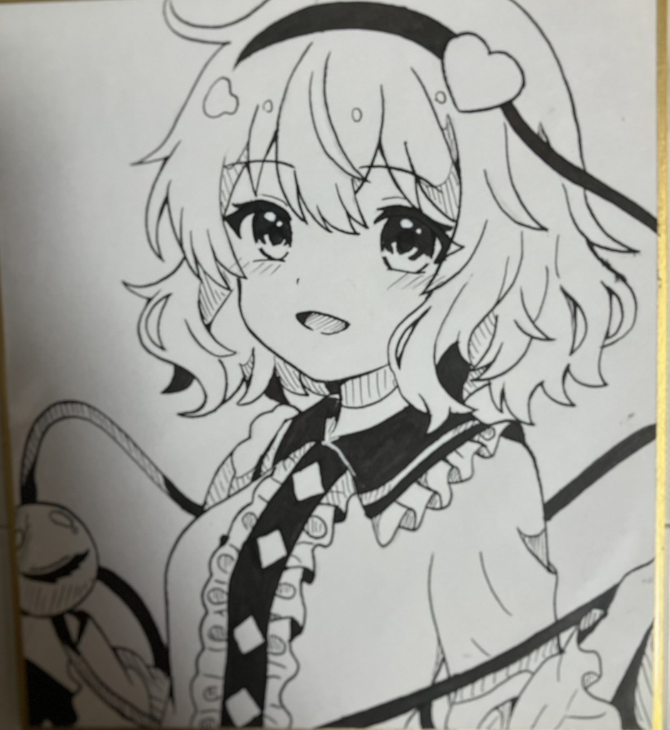 東方project  手書き小色紙 古明地さとり