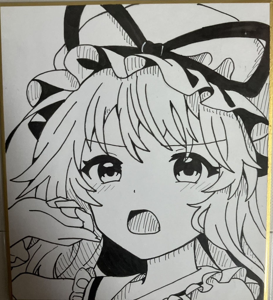 東方project  手書き小色紙 八雲紫