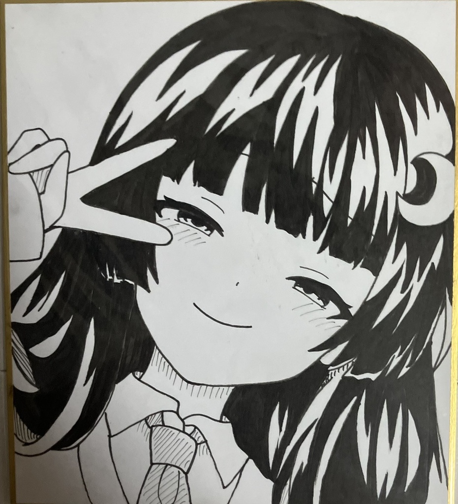 東方project  手書き小色紙 蓬莱山輝夜