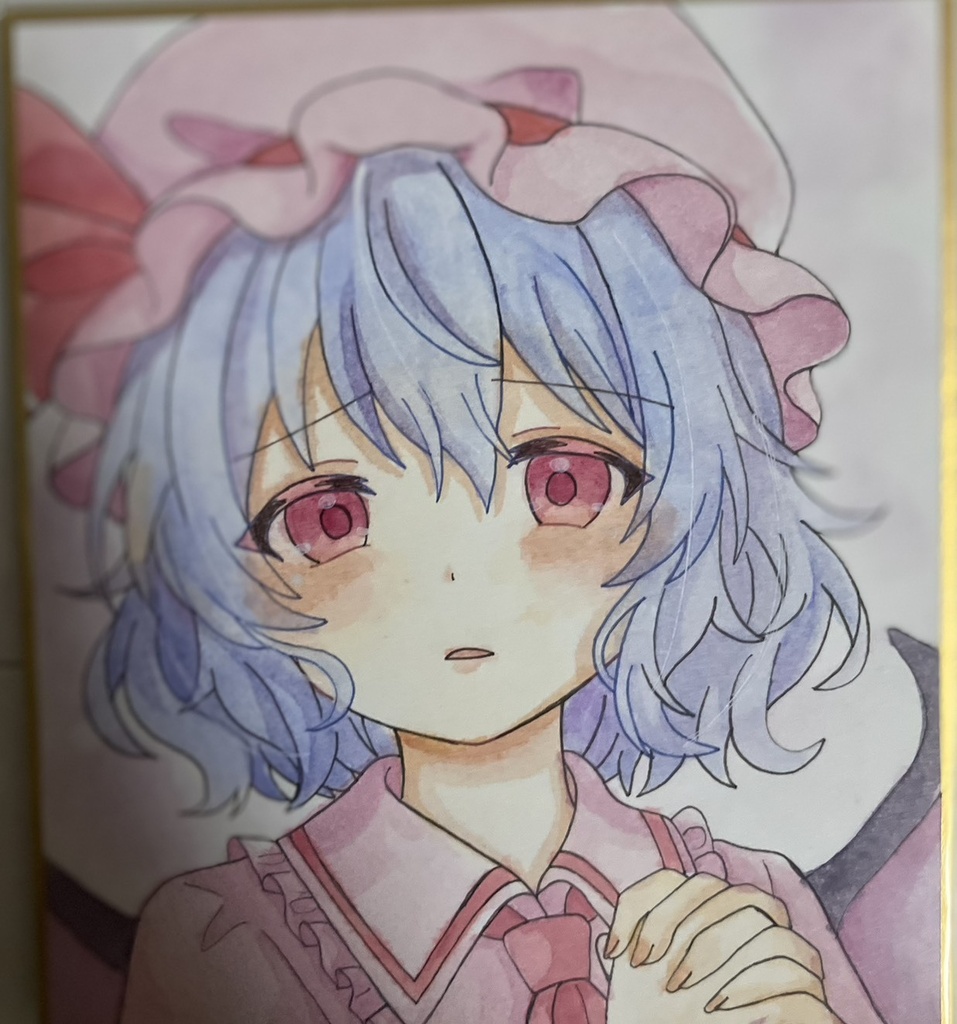 東方project  手書き小色紙 レミリア・スカーレット