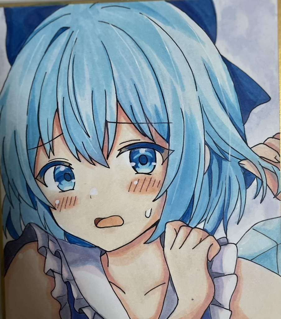 東方project  手書き小色紙 チルノ