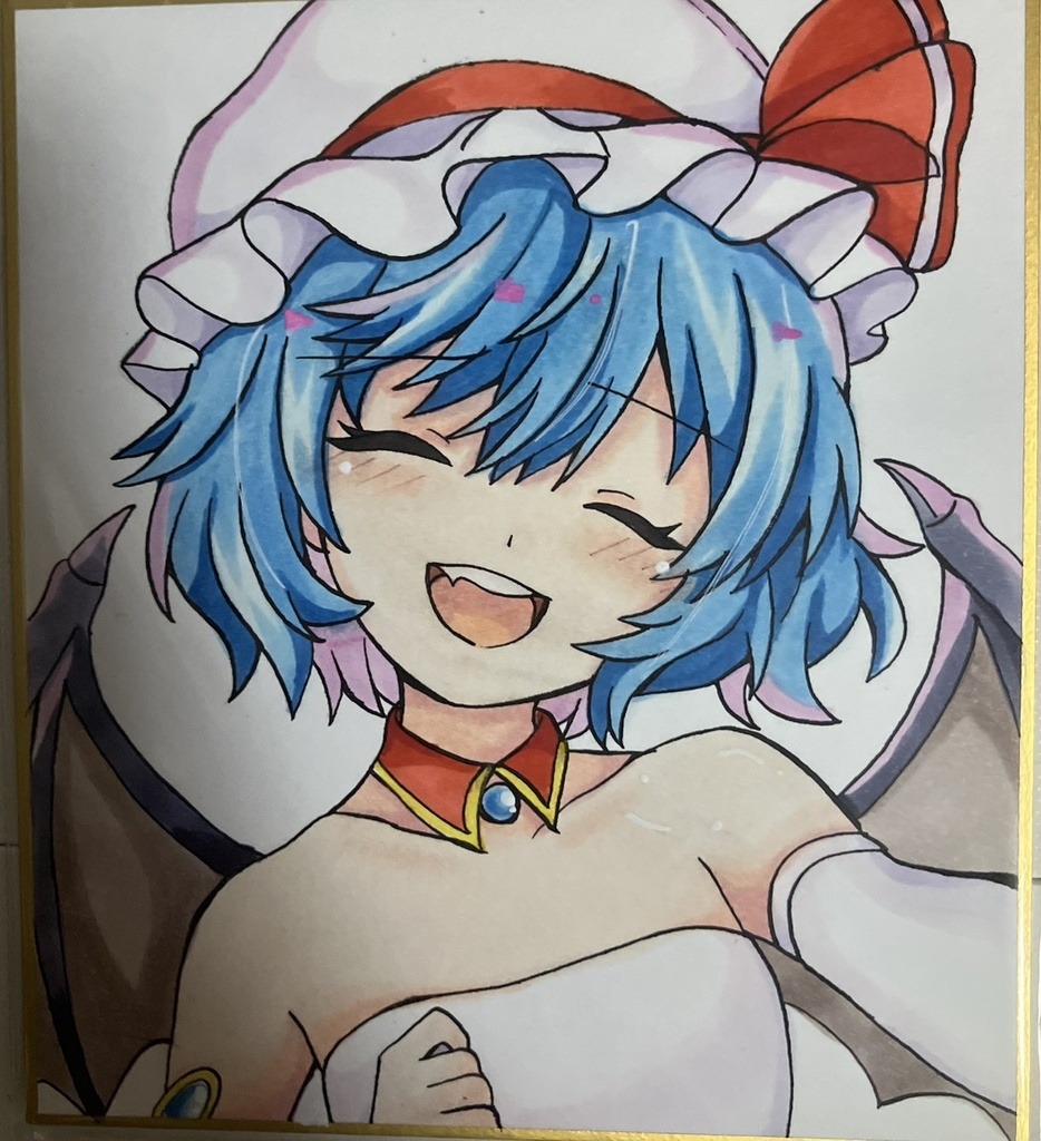 東方project  手書き小色紙 レミリア・スカーレット