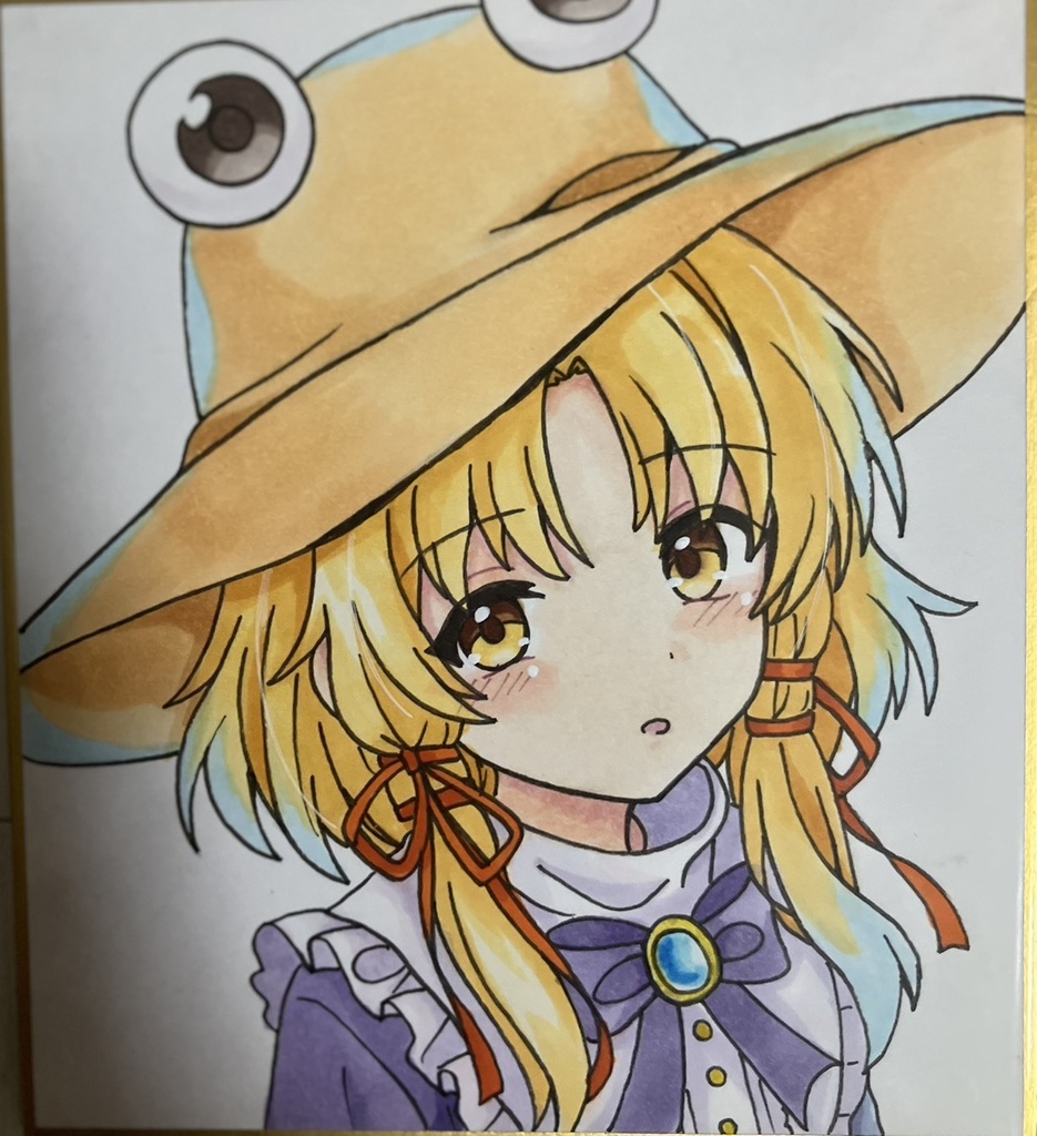 東方project  手書き小色紙 洩矢諏訪子